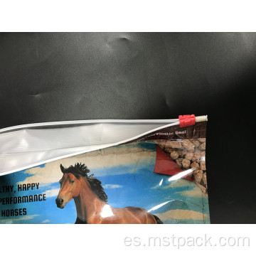 Bolsa de pie con cremallera deslizante para caballos